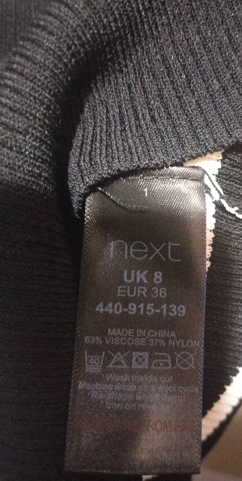 Next Black/White Striped Rib Jumper