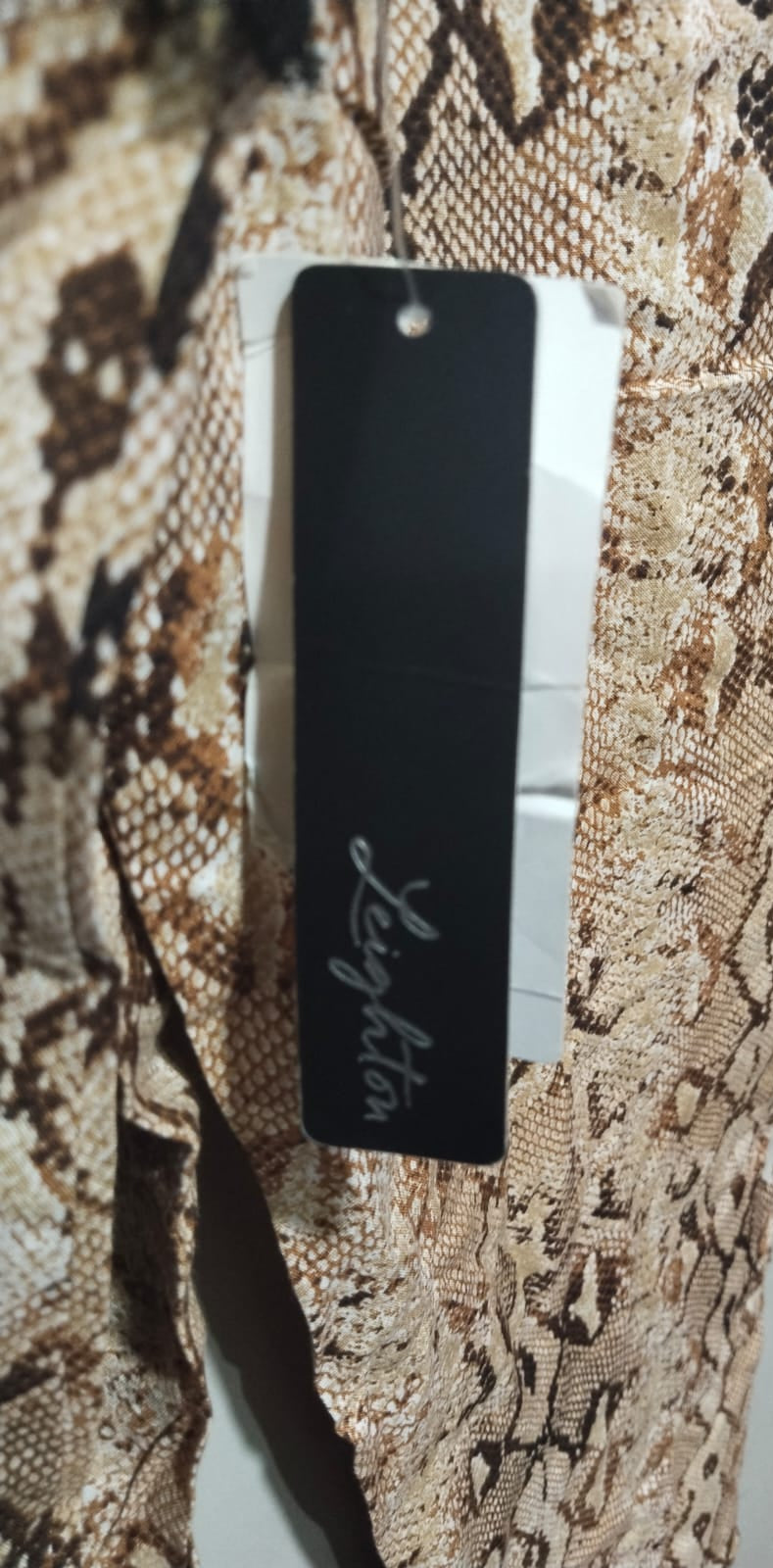 LEIGHTON Animal Print Lace Trim Camisole and Pajama Bottoms