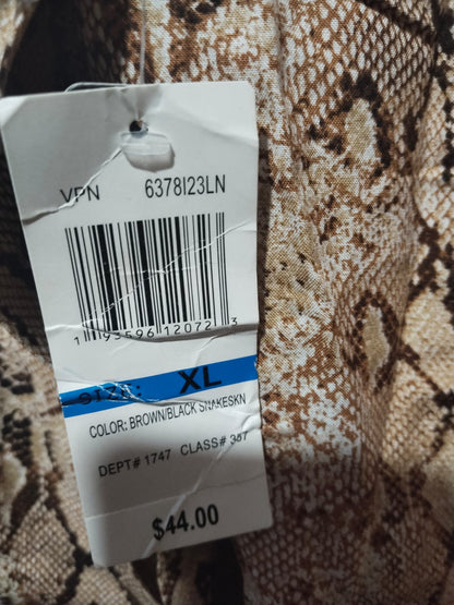 LEIGHTON Animal Print Lace Trim Camisole and Pajama Bottoms