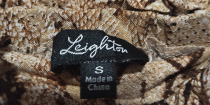 LEIGHTON Animal Print Lace Trim Camisole and Pajama Bottoms