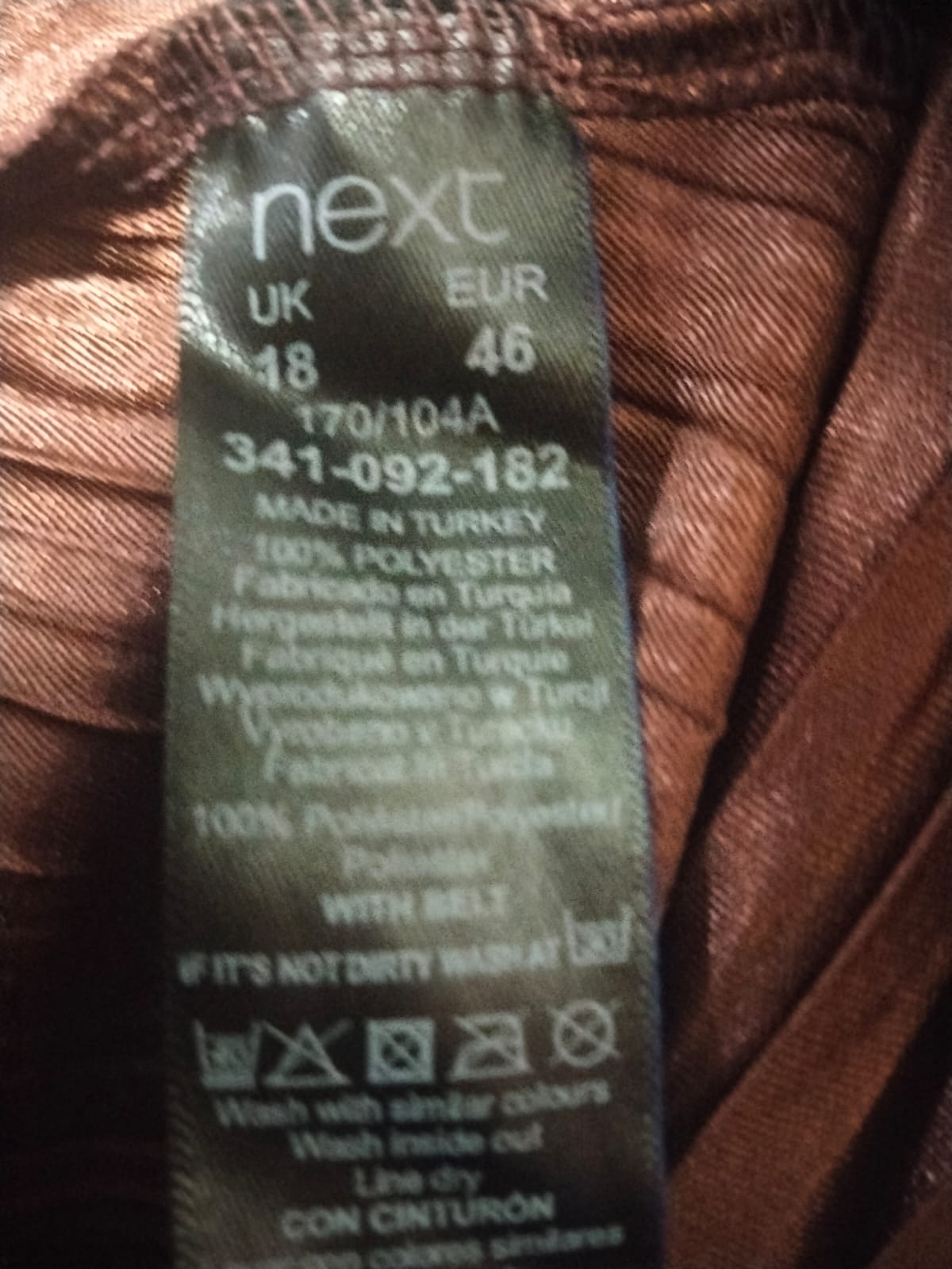 Next Brown Pleated Halterneck Tie-Waist Midi Dress