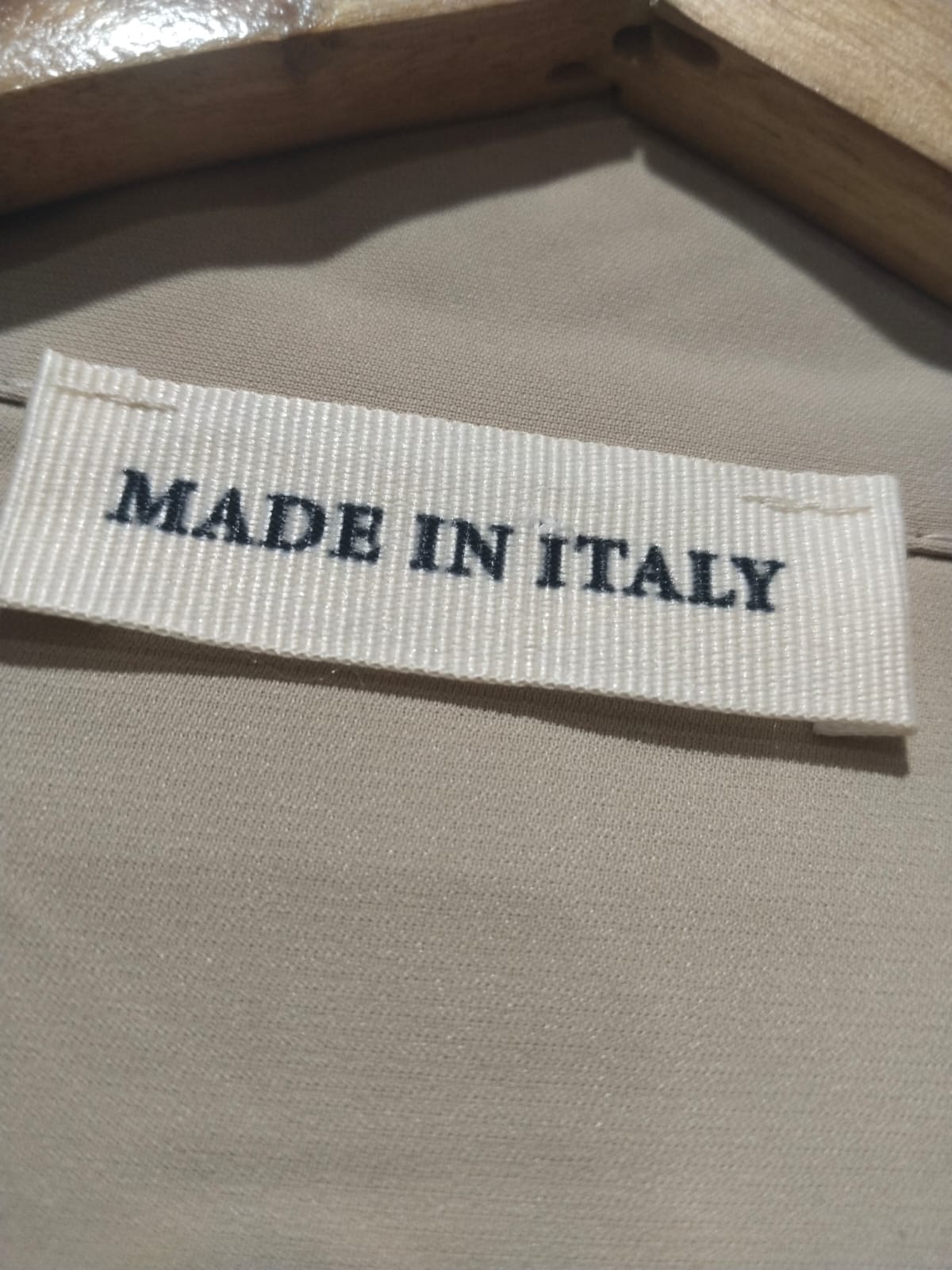 Beige Linen-Blend Co-ord Set: Ruffled Shirt and Wide-Leg Pants