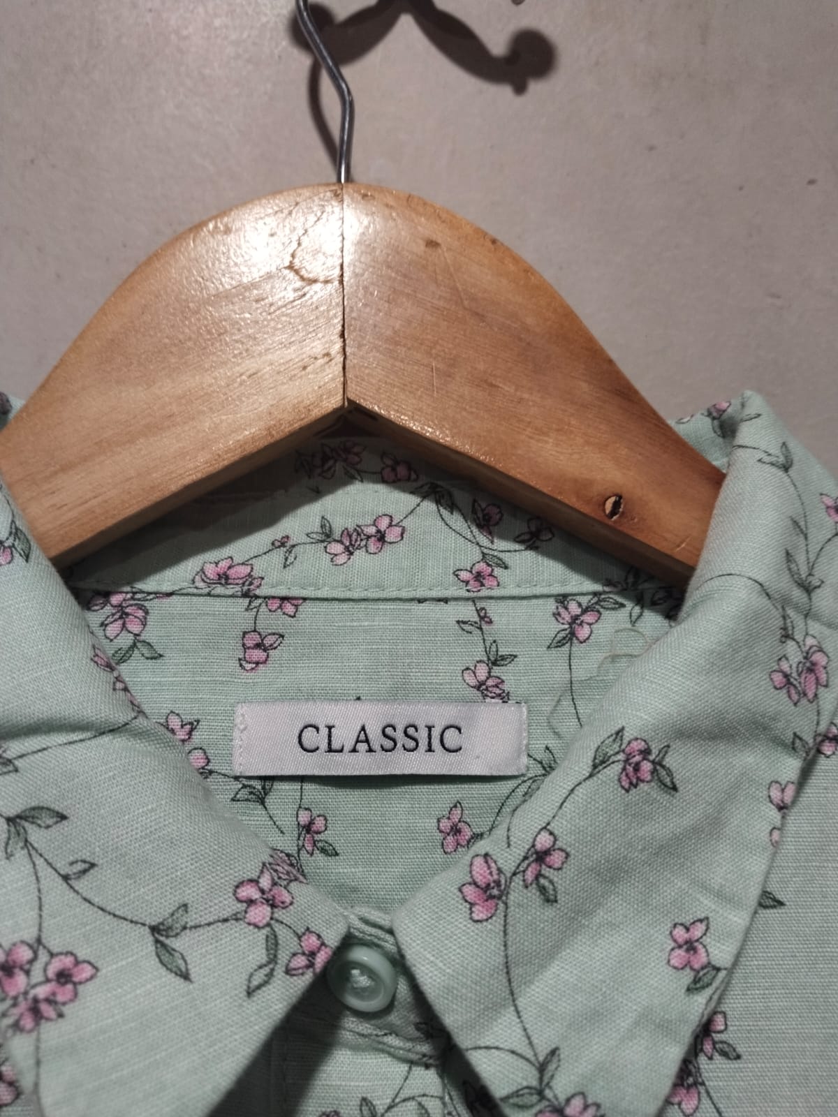 M&S Collection Green Ditsy Floral Print Long Sleeve Shirt