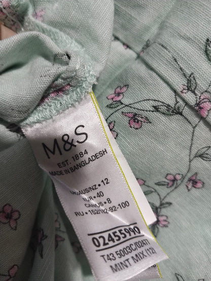 M&S Collection Green Ditsy Floral Print Long Sleeve Shirt