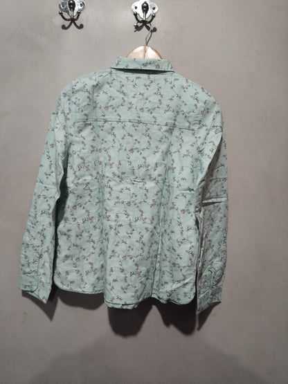 M&S Collection Green Ditsy Floral Print Long Sleeve Shirt