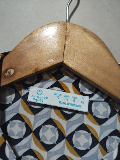 Primark Women's Retro Circle Print Long Sleeve Shirt