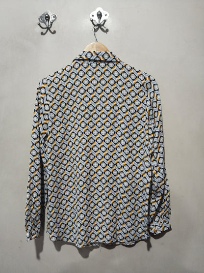 Primark Women's Retro Circle Print Long Sleeve Shirt