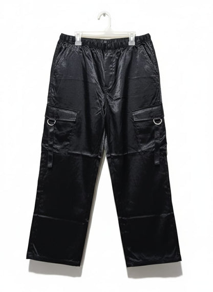 H&M Women's Wide-Leg Satin Cargo Pants