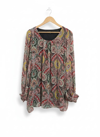 Boohoo Chiffon Drape Detail Long Sleeve Blouse