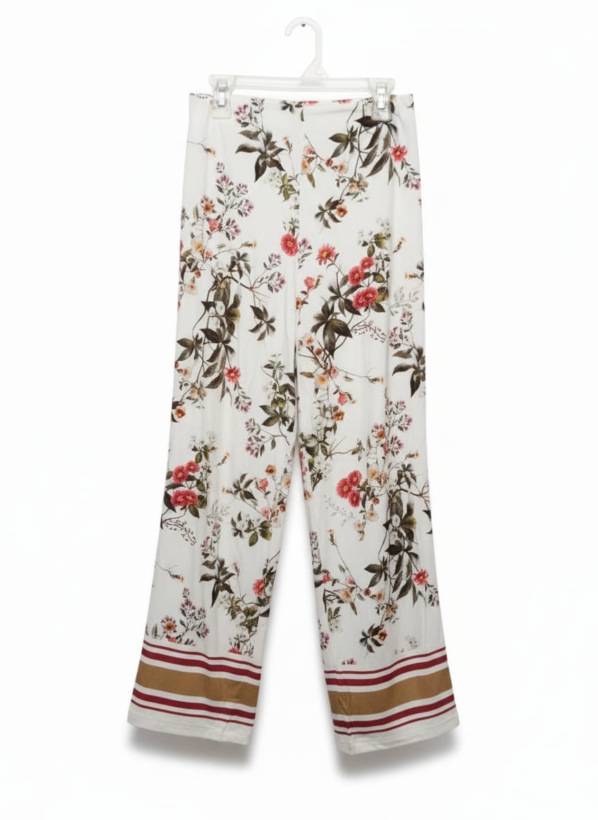 ZARA Women's Wide-Leg Trousers With Striped Hem