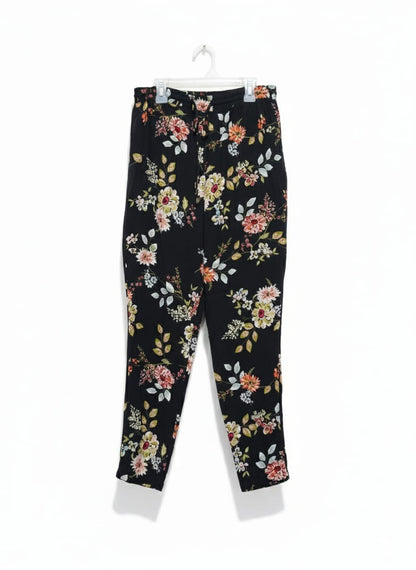Papaya Black Floral Printed Harem Trousers