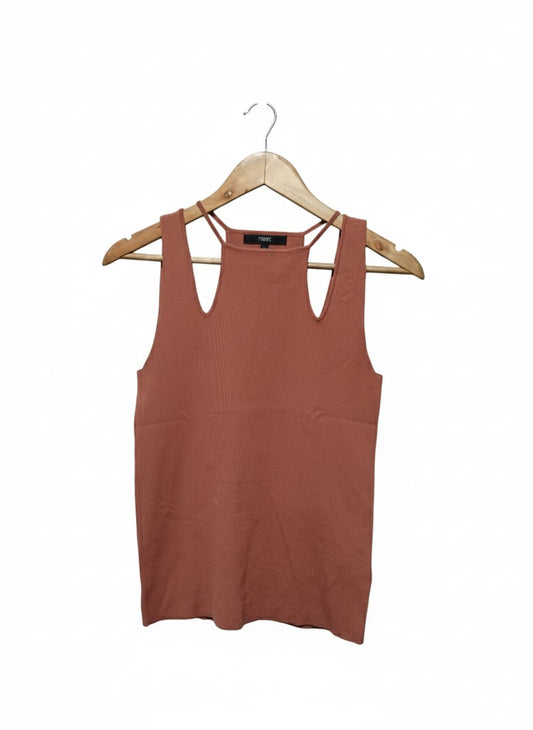 Next Rust/Terracotta Ribbed Cut-Out Vest Top