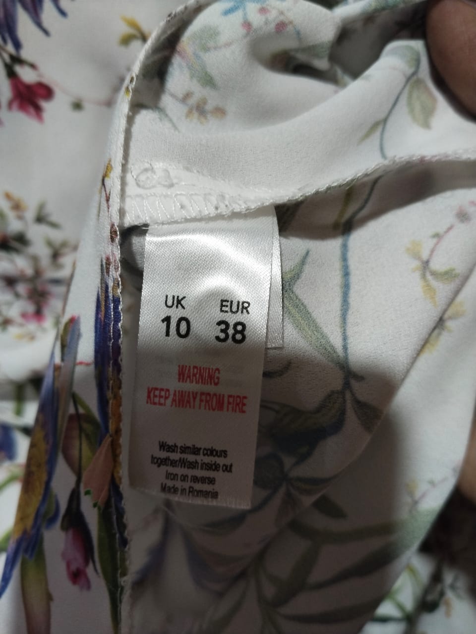 George White Floral Print Long Sleeve Button-Up Blouse