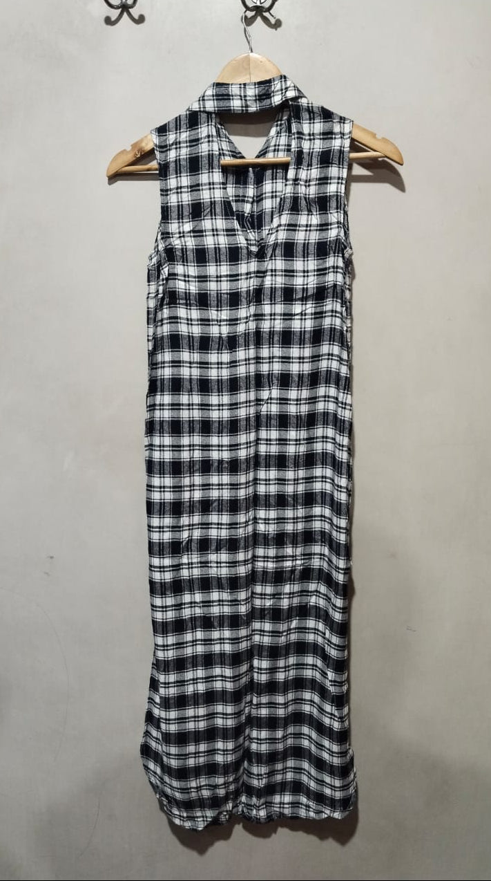 Atmosphere Primark Monochrome Check Button-Up Tunic Dress