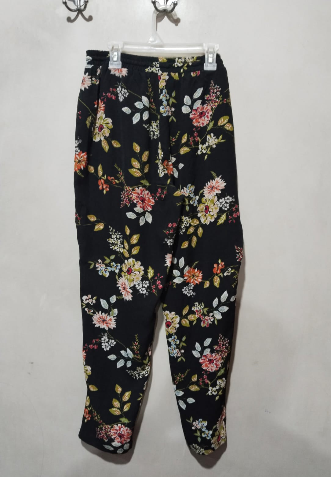Papaya Black Floral Printed Harem Trousers