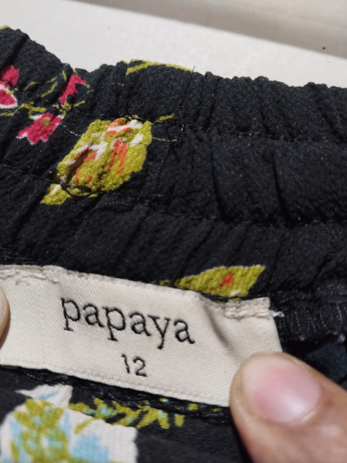 Papaya Black Floral Printed Harem Trousers