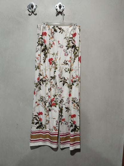 ZARA Women's Wide-Leg Trousers With Striped Hem