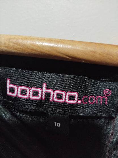 Boohoo Chiffon Drape Detail Long Sleeve Blouse