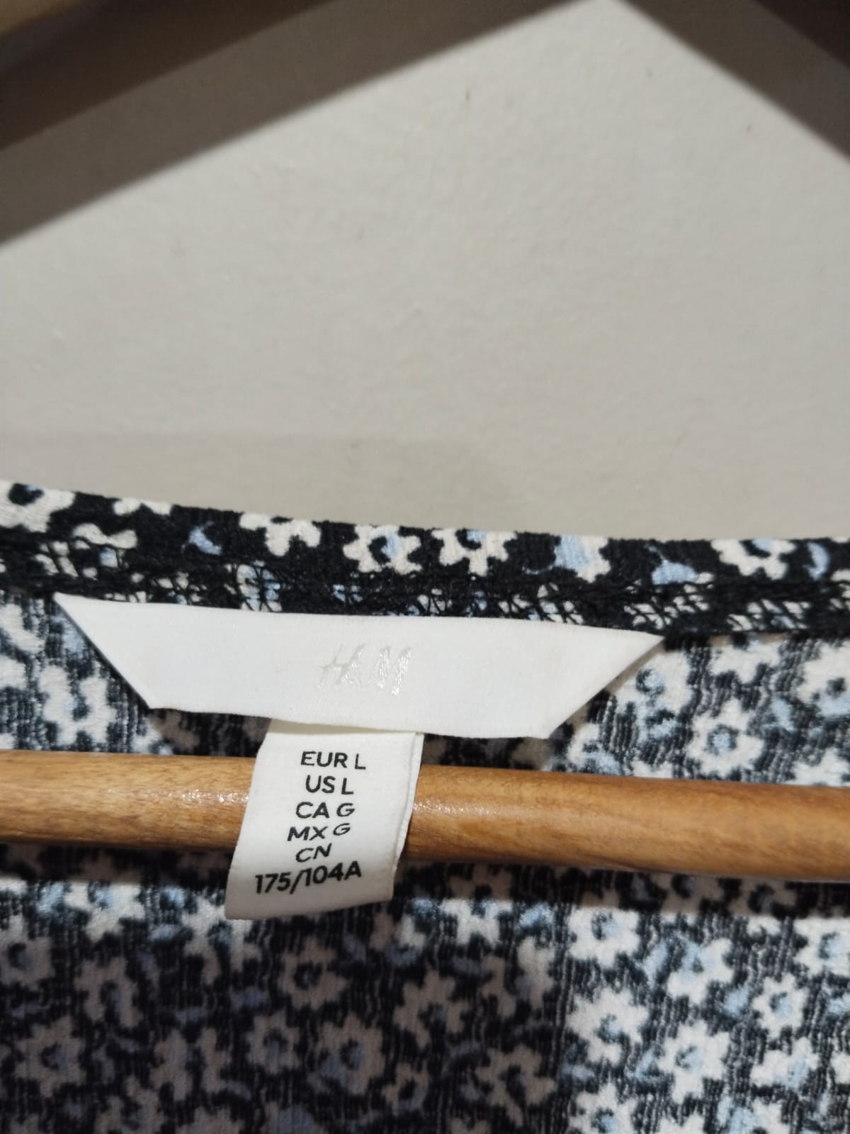 H&M Black Floral Print Wrap-Over Long Dress