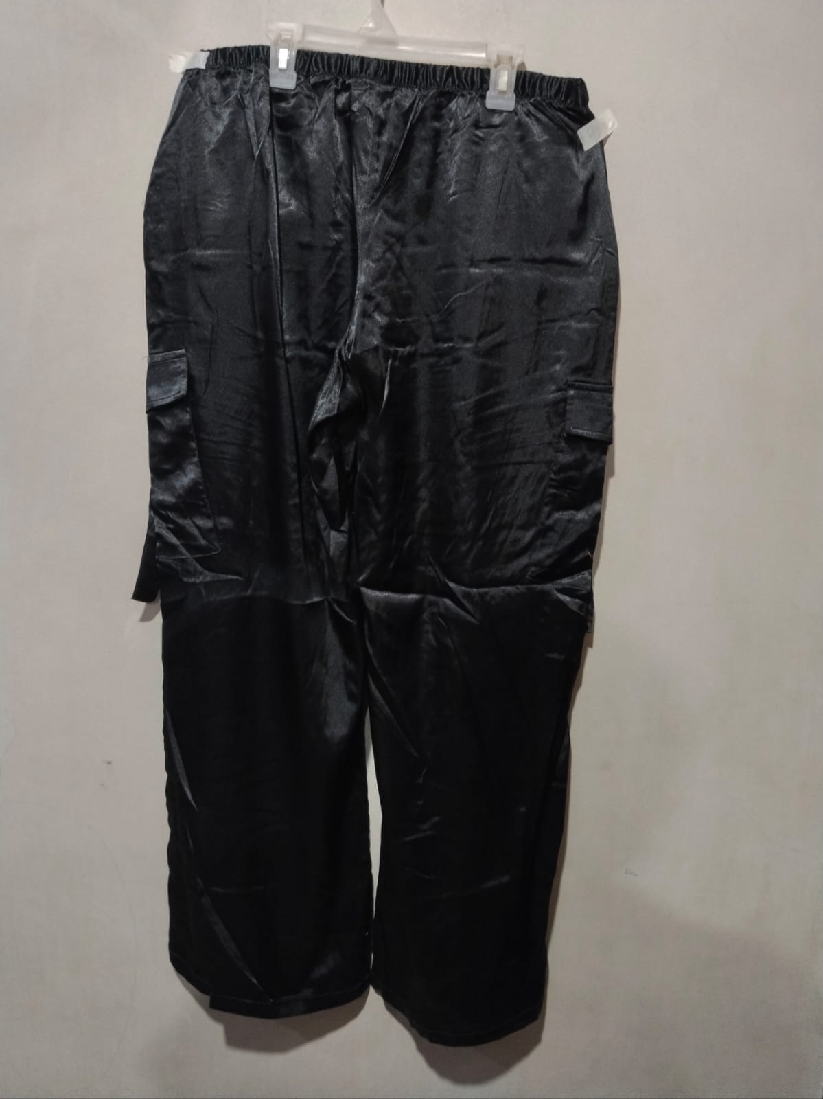 H&M Women's Wide-Leg Satin Cargo Pants