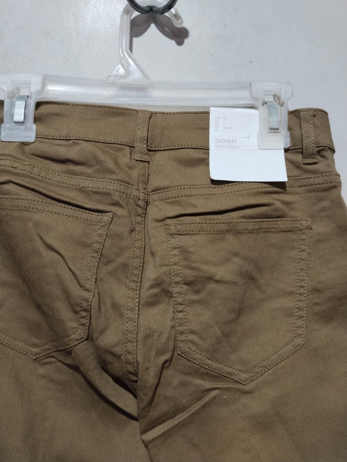 H&M Men's Slim Fit Cotton Twill Trousers in Dark Khaki