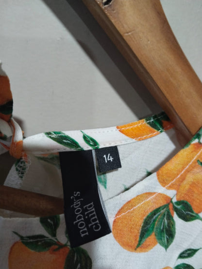 Nobody's Child Serena Orange Fruit Print Mini Dress