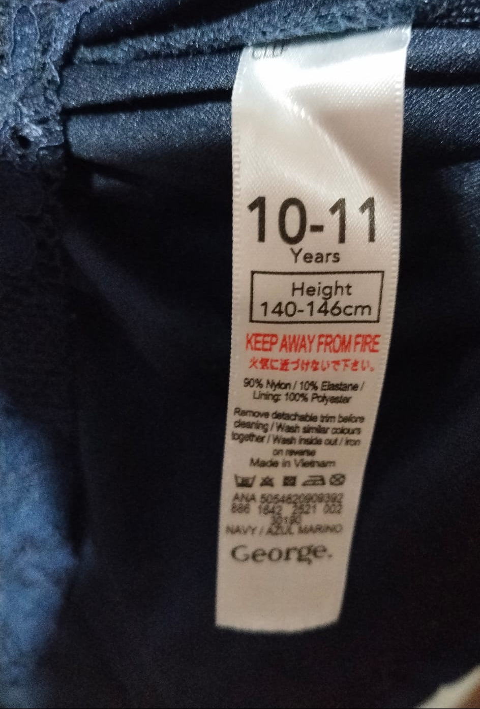 George Women's Navy Lace Sleeveless Dress with Keyhole Back