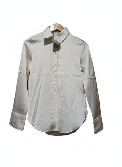 H&M Women's White Button Down Collared Shirt
