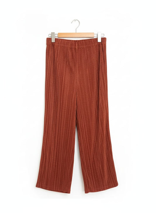Primark Rust Crinkle Wide Leg Trousers