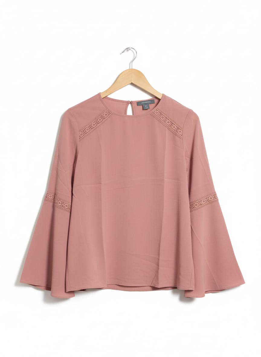 Primark Dusky Pink Lace Detail Three-Quarter Sleeve Blouse