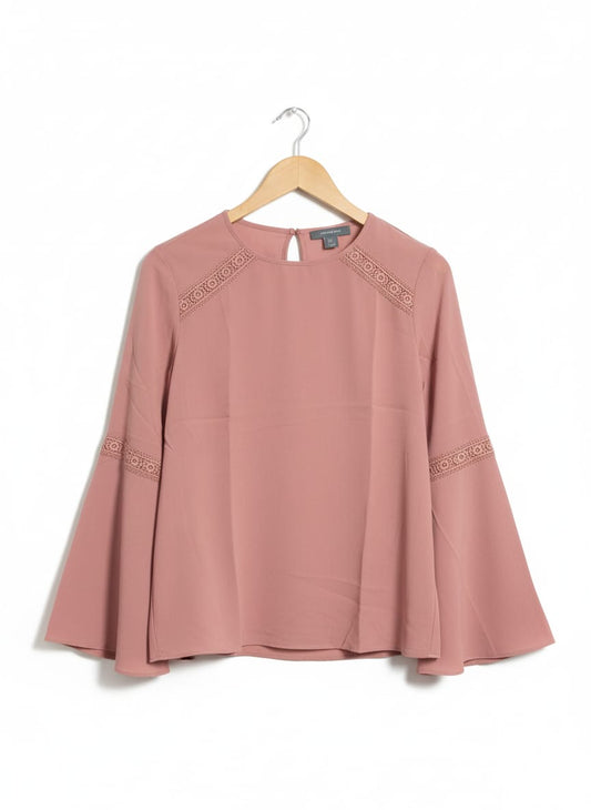 Primark Dusky Pink Lace Detail Three-Quarter Sleeve Blouse