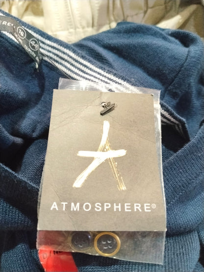 Atmosphere Navy Blue Button-Up Cardigan with Red Graphic