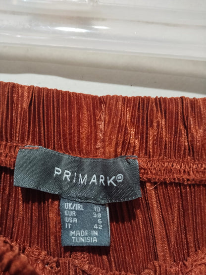 Primark Rust Crinkle Wide Leg Trousers