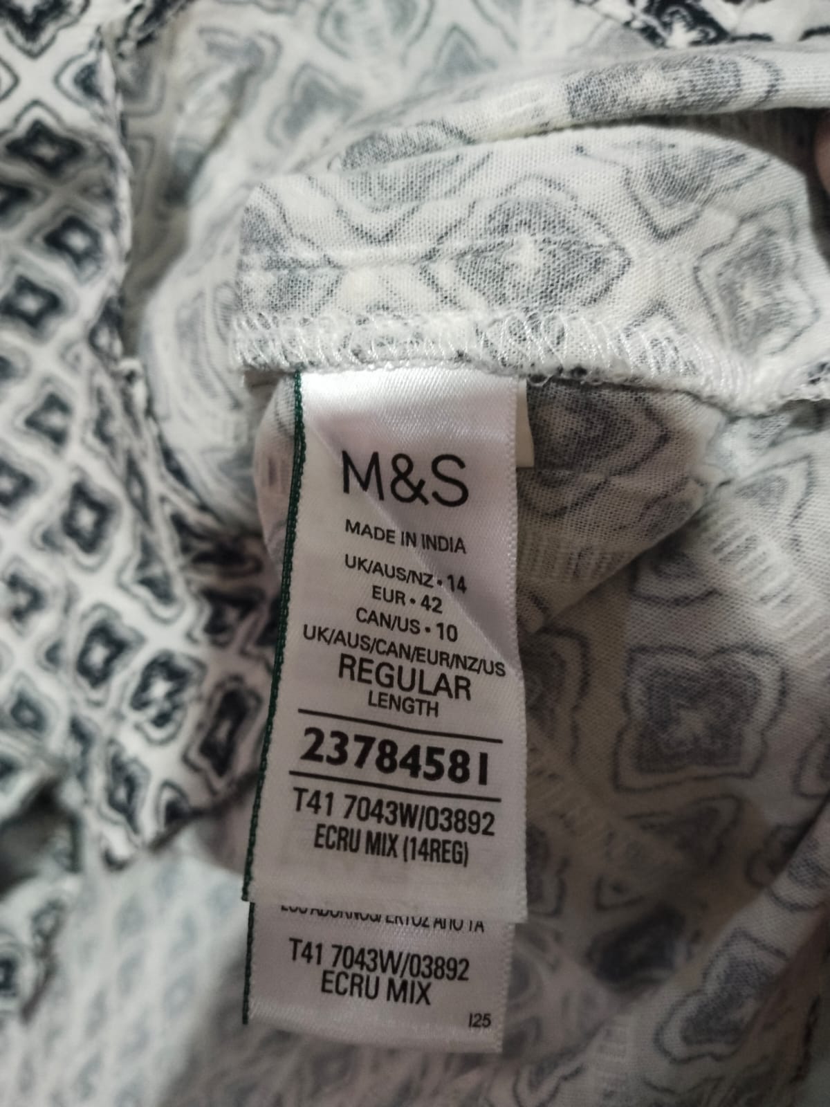 M&S Collection Black & White Geometric Print V-Neck Blouse