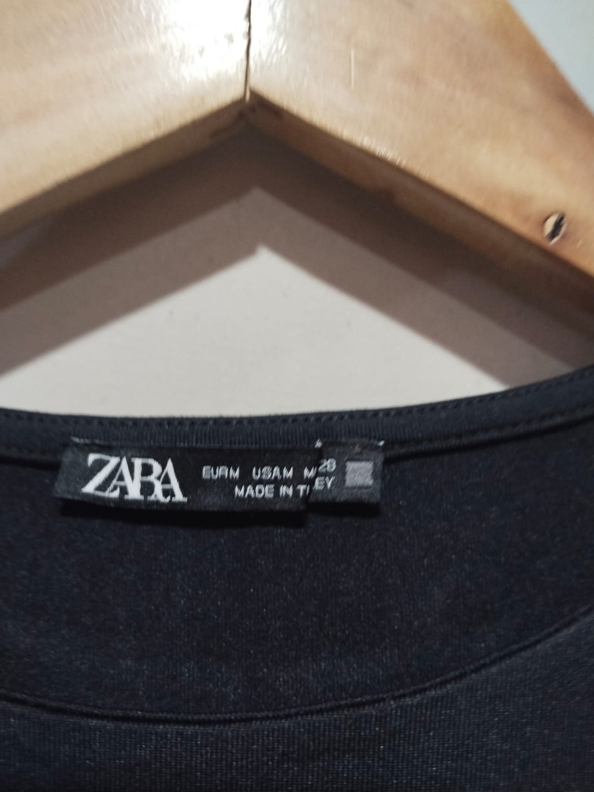 ZARA Basic Black Cotton Blend Long Sleeve Bodysuit