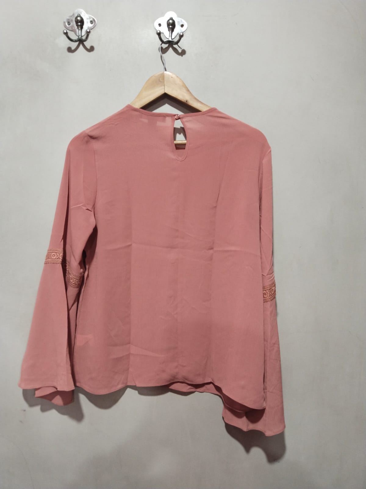 Primark Dusky Pink Lace Detail Three-Quarter Sleeve Blouse