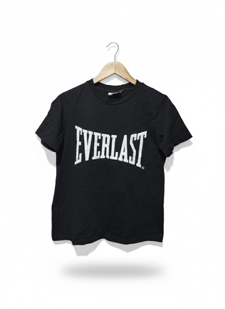 EVERLAST | L |  Bust 18 |Black | Short-Sleeve, Crew-Neck T-Shirt |Cotton
