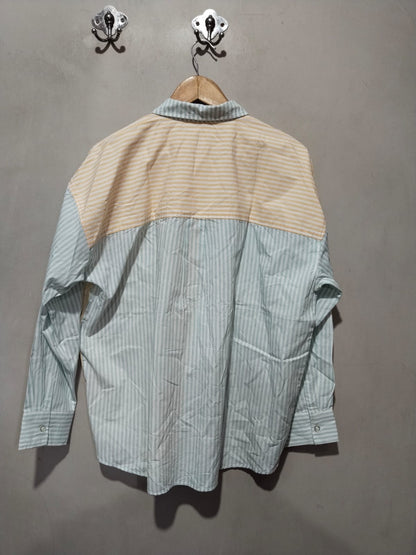 Anko | M | Bust 25 | Color-Blocked Striped Button-Down Shirt