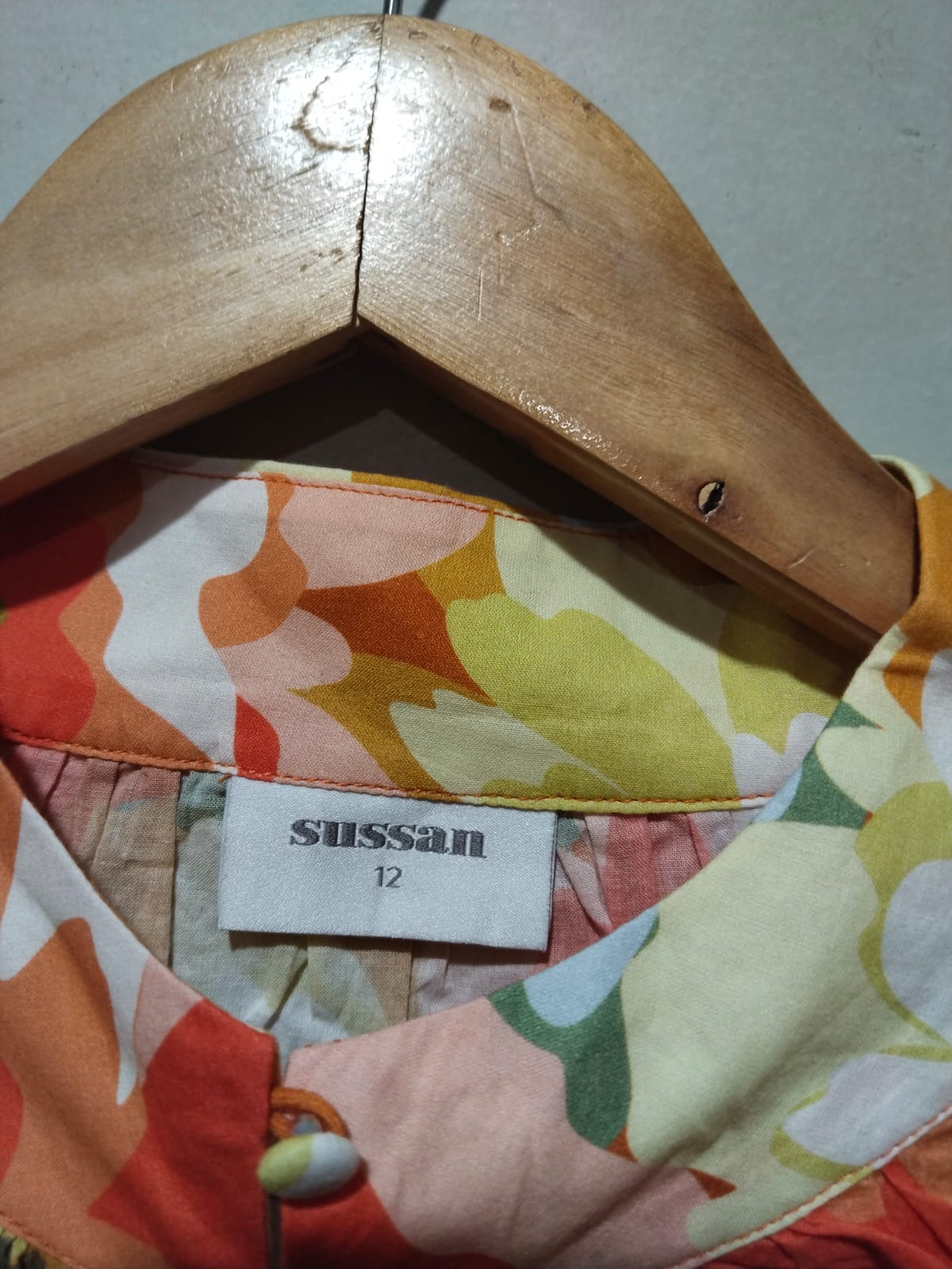 SUSSAN | L | Bust 24 |Orange Multi Floral Long Sleeve Blouse/Shirt