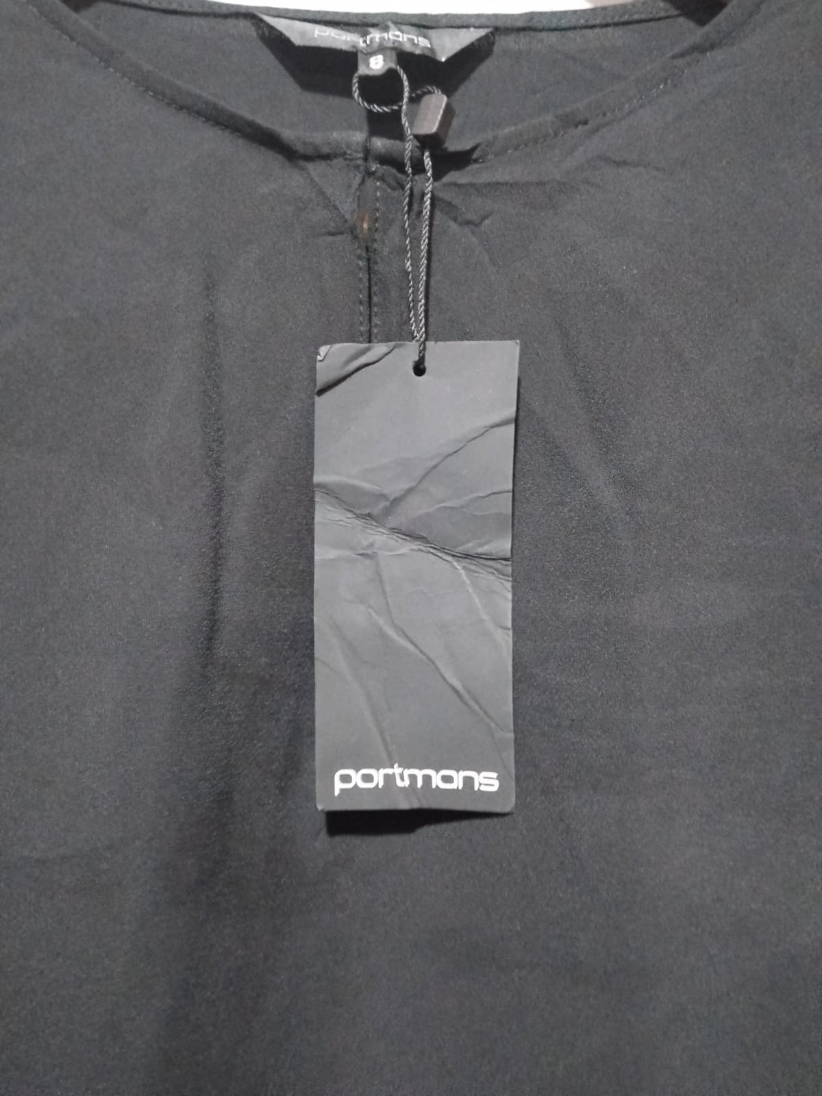 POTMONS|M|Bust 18|Black| Long Sleeve Blouse with Shirred Cuffs
