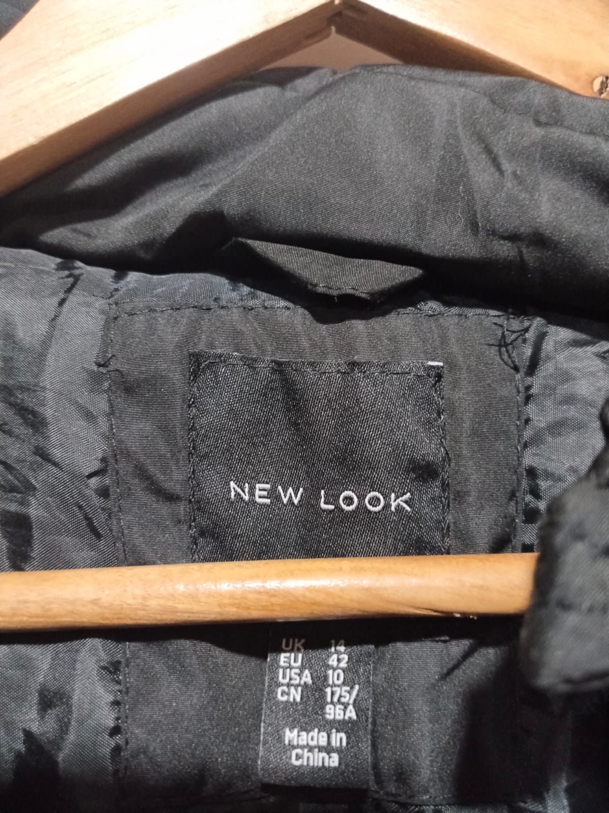 NEW LOOK|L|Bust 22|Quilted Long Puffer Coat in Black