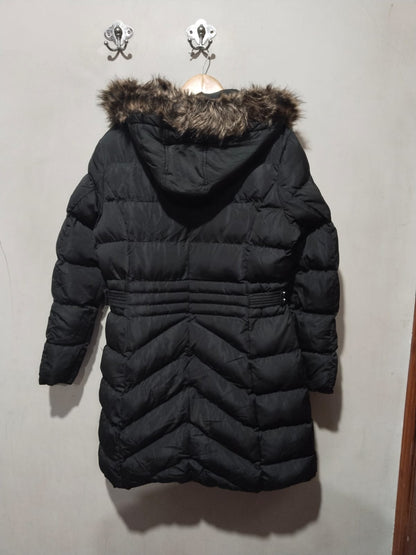 NEW LOOK|L|Bust 22|Quilted Long Puffer Coat in Black