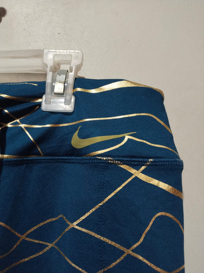 NIKE |L|Waist 32I|con Clash Fast Running  Leggings|Valerian Blue / Metallic Gold