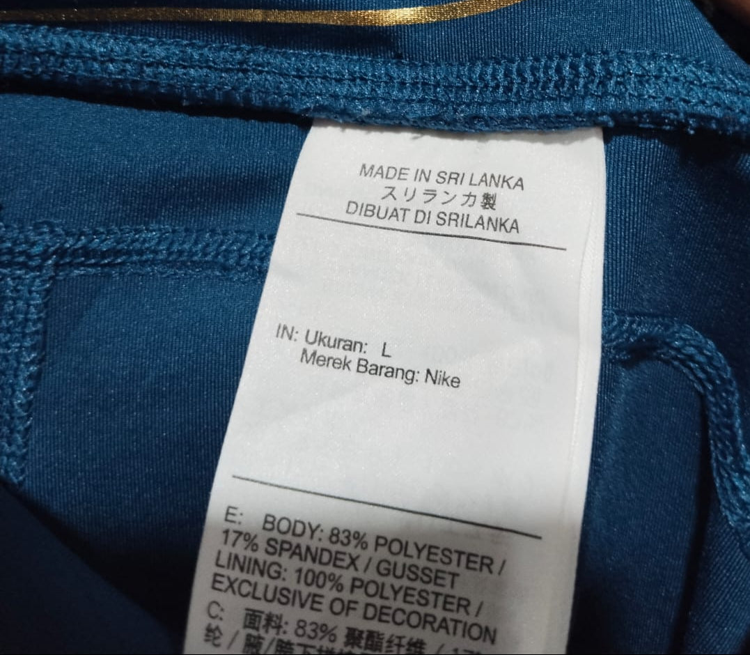 NIKE |L|Waist 32I|con Clash Fast Running  Leggings|Valerian Blue / Metallic Gold