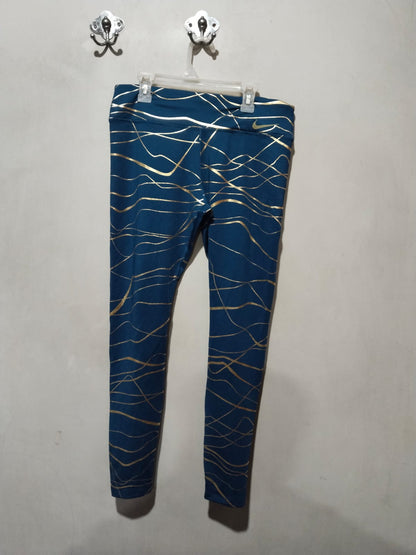 NIKE |L|Waist 32I|con Clash Fast Running  Leggings|Valerian Blue / Metallic Gold