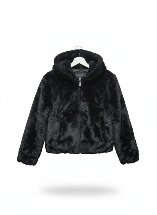 GEORGE|S|Bust 18|Faux Fur Short Jacket|Black