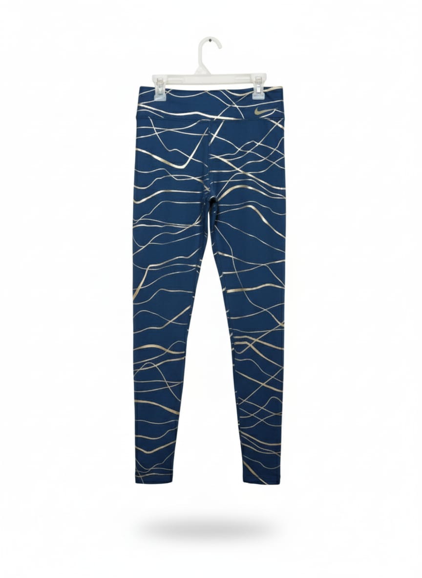 NIKE |L|Waist 32I|con Clash Fast Running  Leggings|Valerian Blue / Metallic Gold