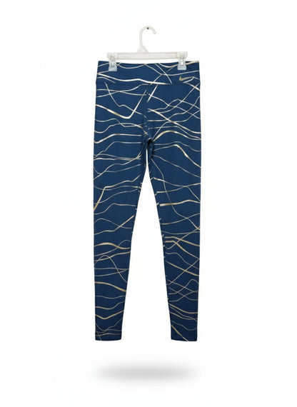 NIKE |L|Waist 32I|con Clash Fast Running  Leggings|Valerian Blue / Metallic Gold