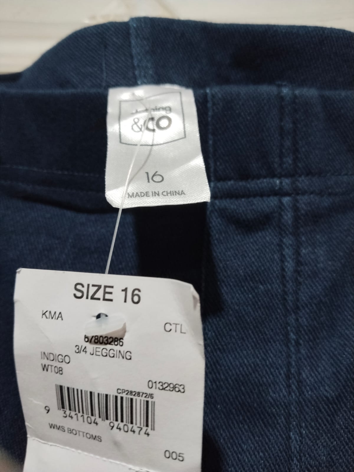 CLOTHING & CO |XL|Waist 33|Women's Navy Blue Stretch Jeggings