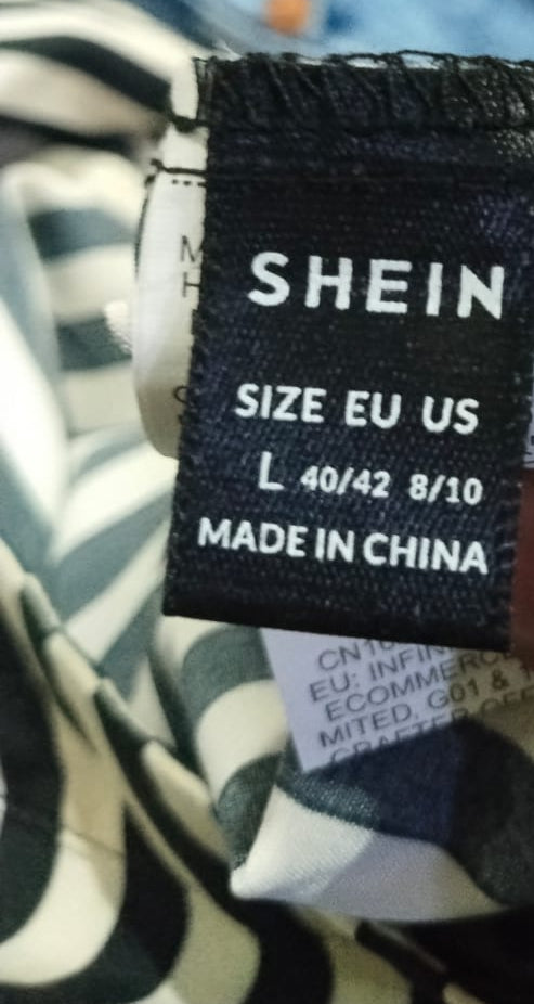 SHEIN |L|Waist 30|Vertical Striped Wide Leg Trousers